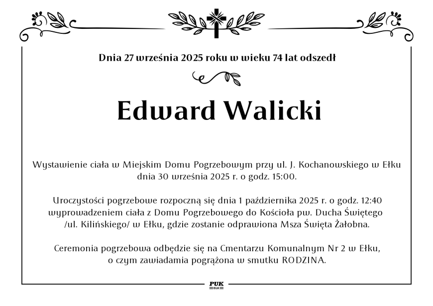 Edward Walicki - nekrolog